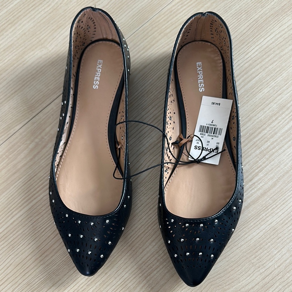 Express Black Pointed Flats 7